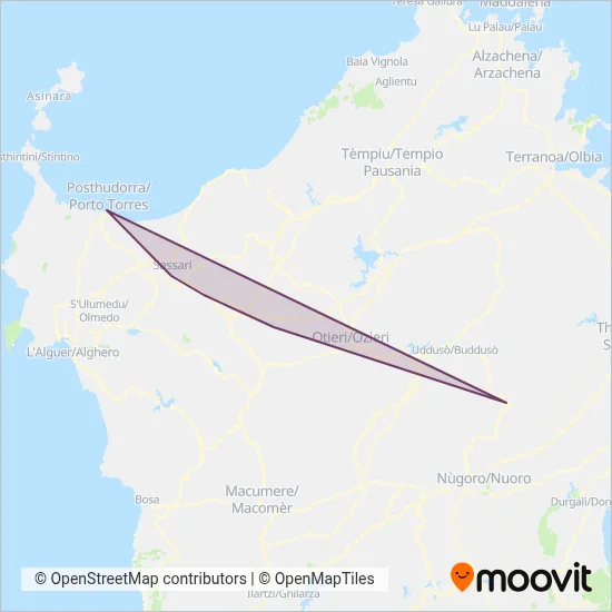 Area coperta dal servizio di LOGUDORO TOURS S.R.L.