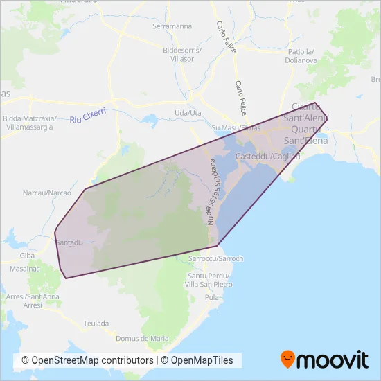 Area coperta dal servizio di AUTOLINEE DEL GOLFO SRL