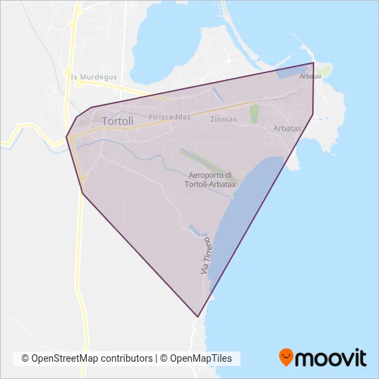 Area coperta dal servizio di PUSCEDDU VIAGGI S.R.L.