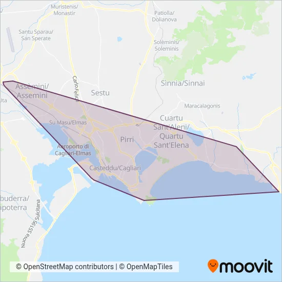 Area coperta dal servizio di CTM