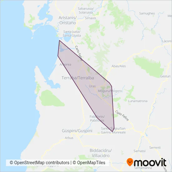 Area coperta dal servizio di ATZENI