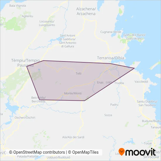 Area coperta dal servizio di GIAGHEDDU ANTONIO