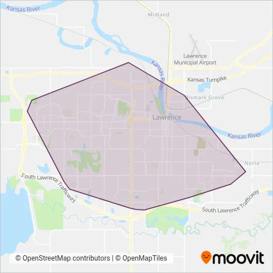 Lawrence Transit coverage area map