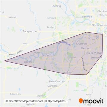 RideKC Johnson County coverage area map
