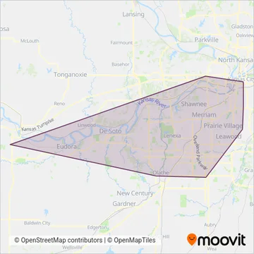 RideKC Johnson County coverage area map