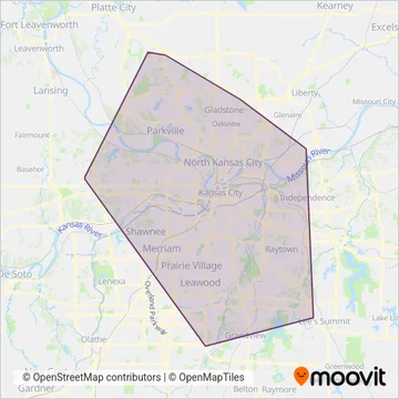 RideKC coverage area map