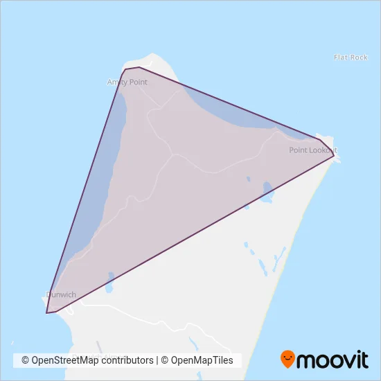 Mapa del área de cobertura de North Stradbroke Island Buses