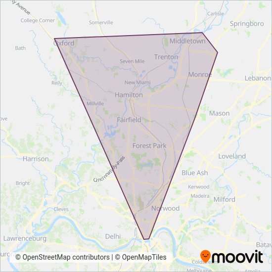 BCRTA coverage area map