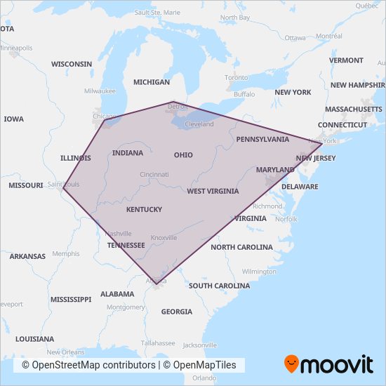 Greyhound-us coverage area map