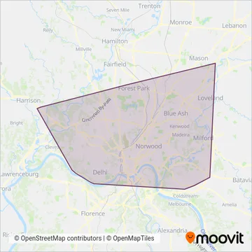 METRO (Bus) coverage area map