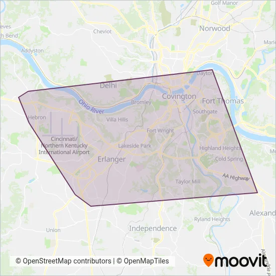 TANK coverage area map