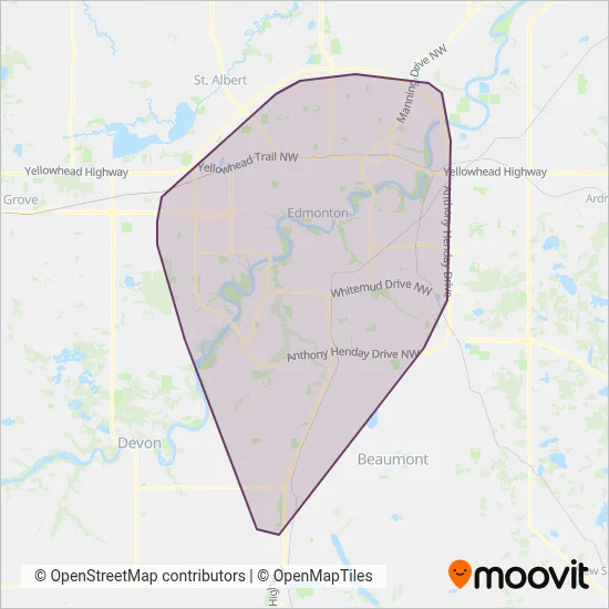Carte de la zone de couverture de ETS