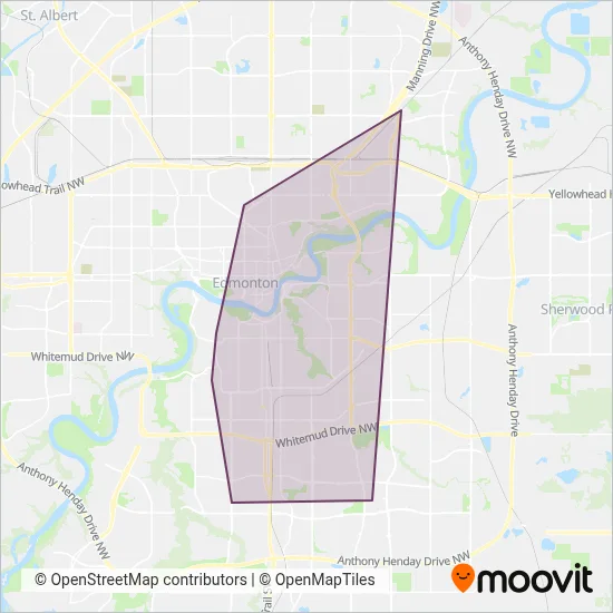 Carte de la zone de couverture de ETS LRT