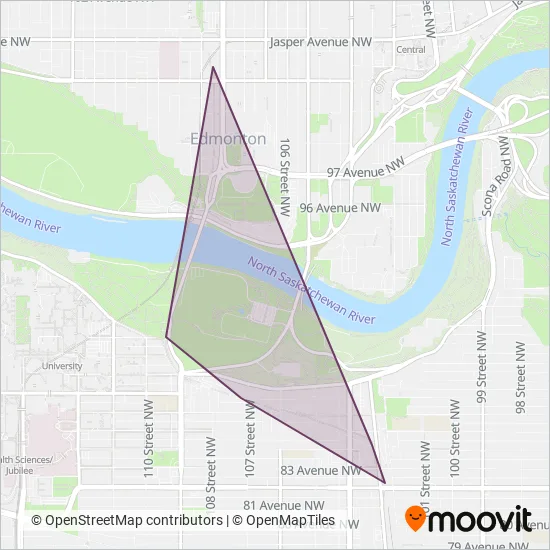 Edmonton Radial Railway Society coverage area map
