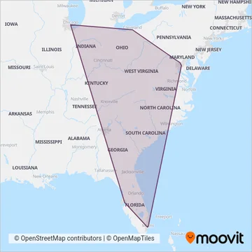 Amtrak coverage area map