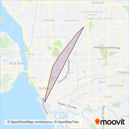 NFTA (Tram) coverage area map