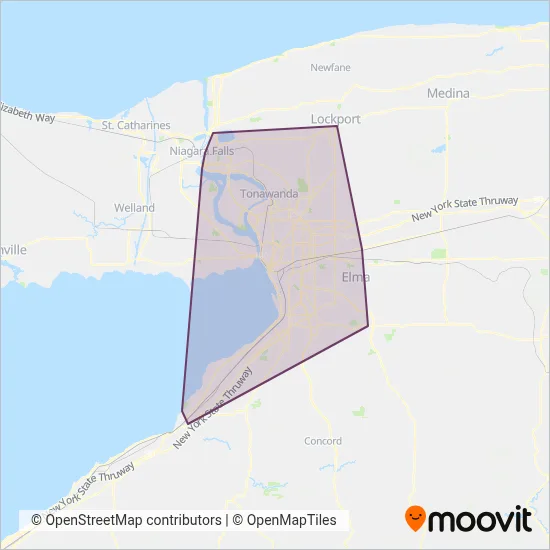 NFTA (Bus) coverage area map