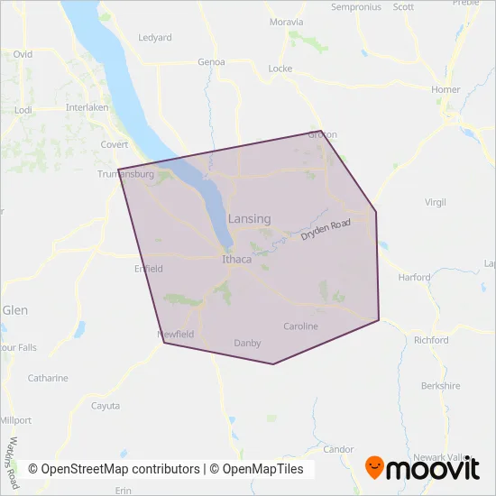 Tompkins Consolidated Area Transit Inc coverage area map