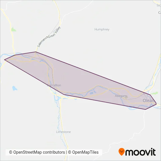 Olean Area Transit System coverage area map