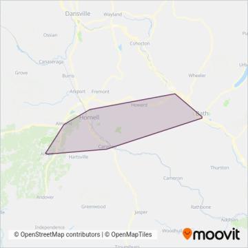 Hornell Area Transit coverage area map