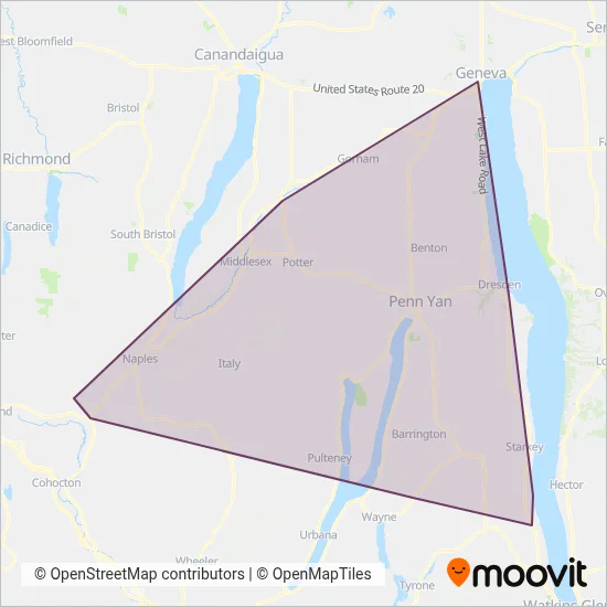 Yates Transit Service coverage area map
