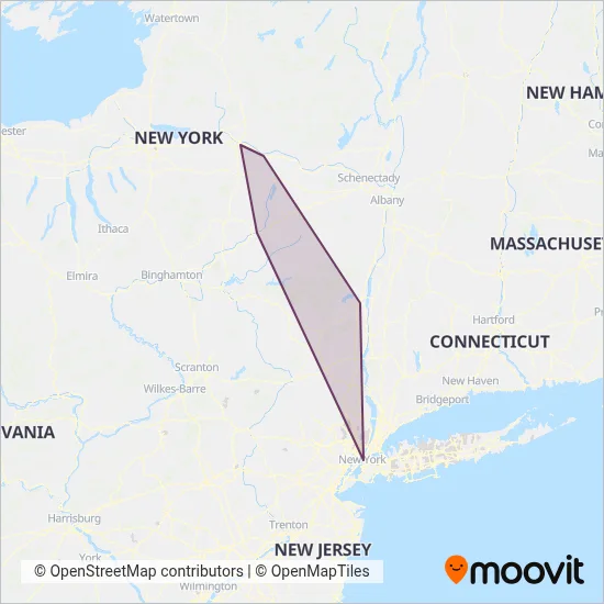 Pine Hill Trailways coverage area map