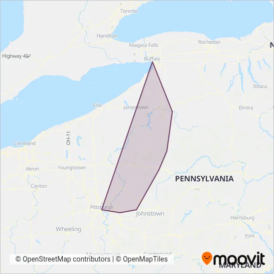 Fullington Trailways coverage area map