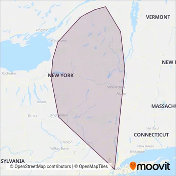 Adirondack Trailways coverage area map