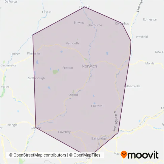 Chenango First Transit coverage area map