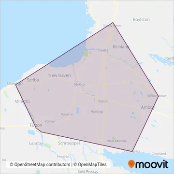 Oswego County Public Transit coverage area map