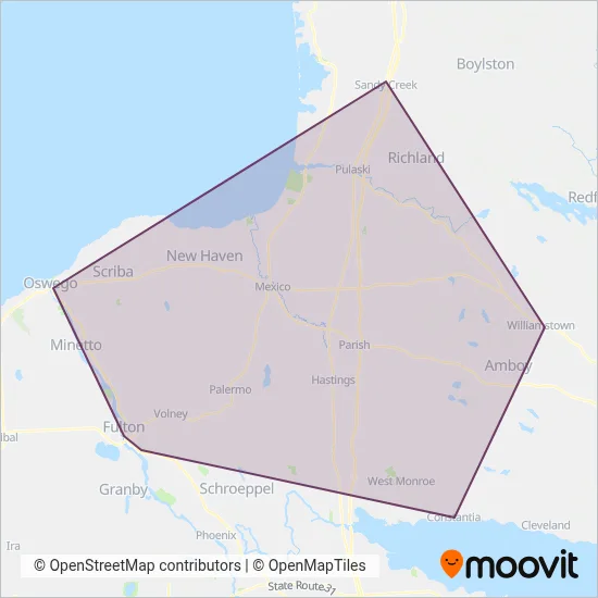 Oswego County Public Transit coverage area map