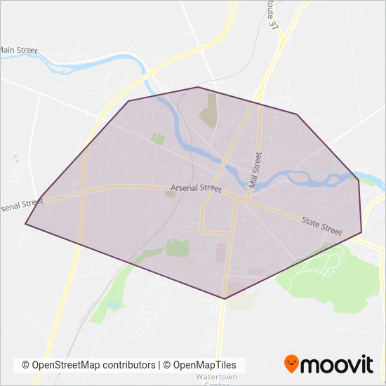Watertown Citibus coverage area map