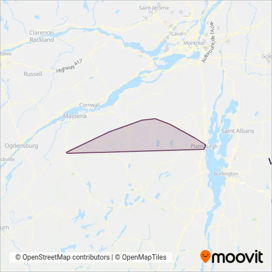 North Country Express Transit coverage area map