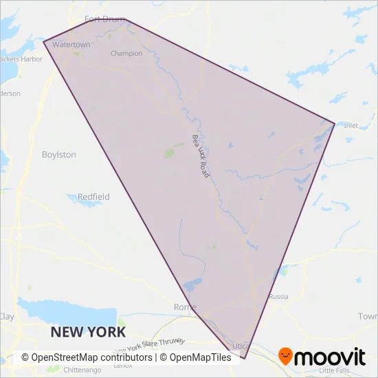 Lewis County Public Transportation coverage area map