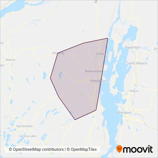 Clinton County Public Transit coverage area map
