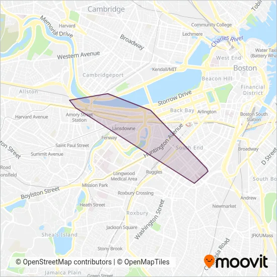 BU Bus coverage area map