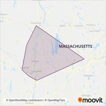 PVTA coverage area map