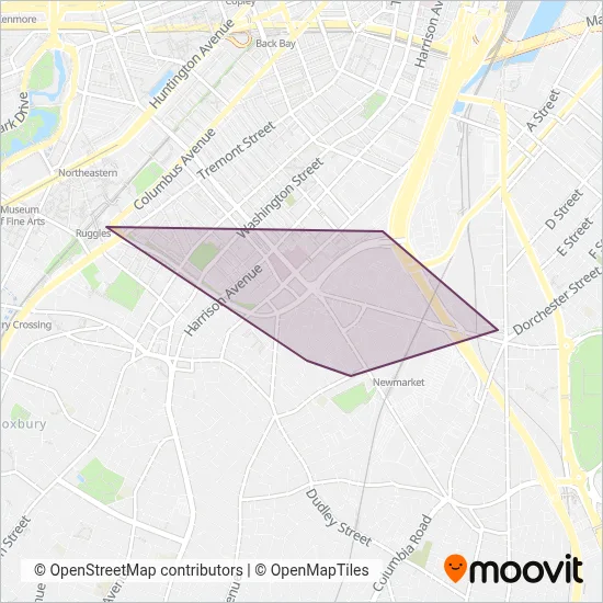 Mapa del área de cobertura de Newmarket BID