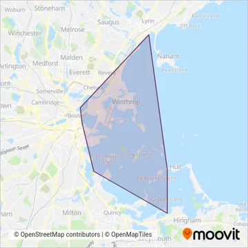 MBTA (Ferry) coverage area map