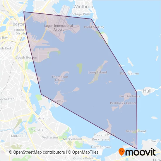 MBTA (Ferry) coverage area map