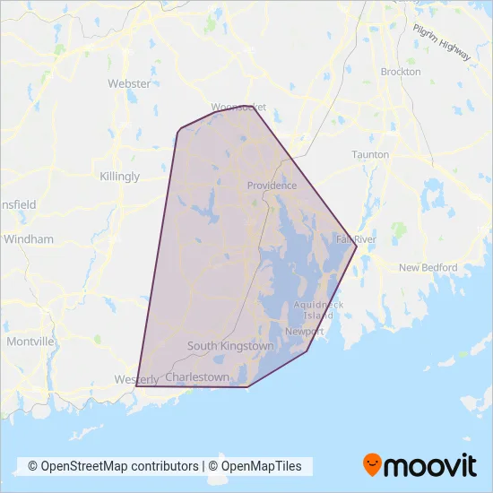 RIPTA coverage area map
