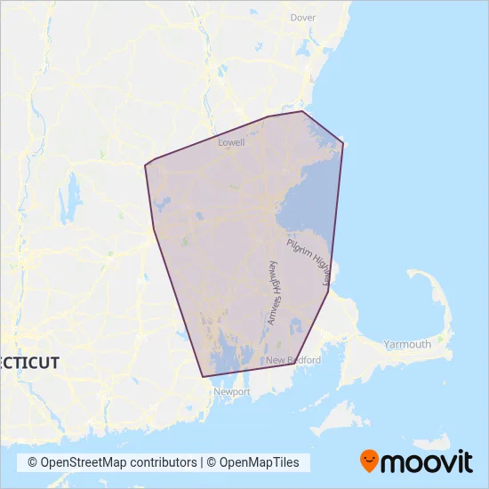 MBTA (Rail) coverage area map