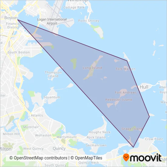 Boston Harbor Ferry coverage area map
