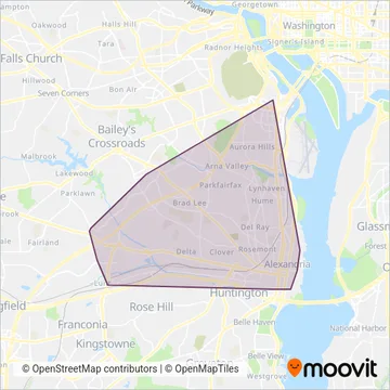 DASH coverage area map