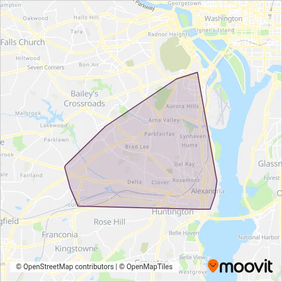 DASH coverage area map