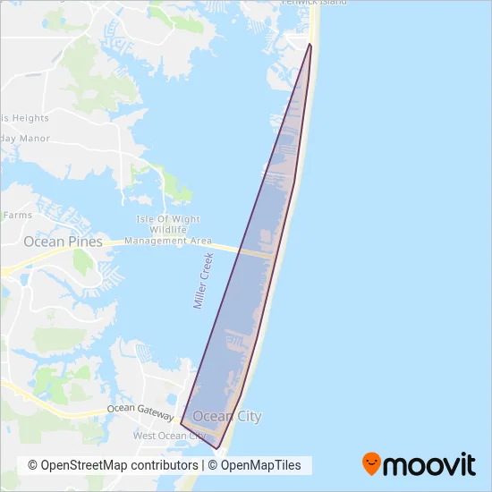 Beach Bus coverage area map
