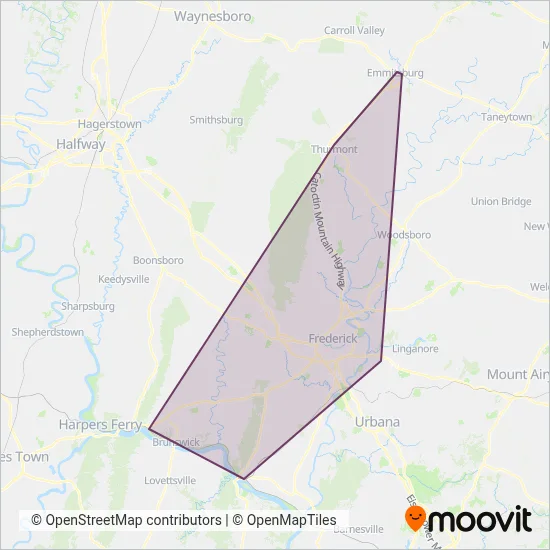 TransIT coverage area map