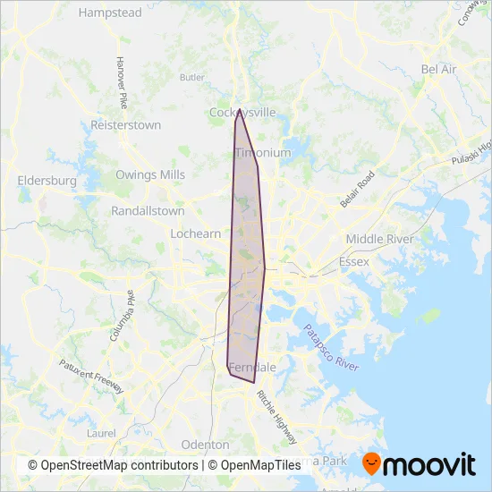 Light RailLink coverage area map