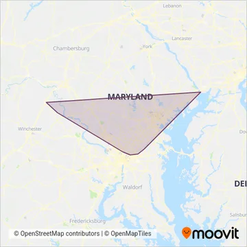 MARC Train coverage area map