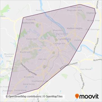 Greater Lynchburg Transit Co. coverage area map